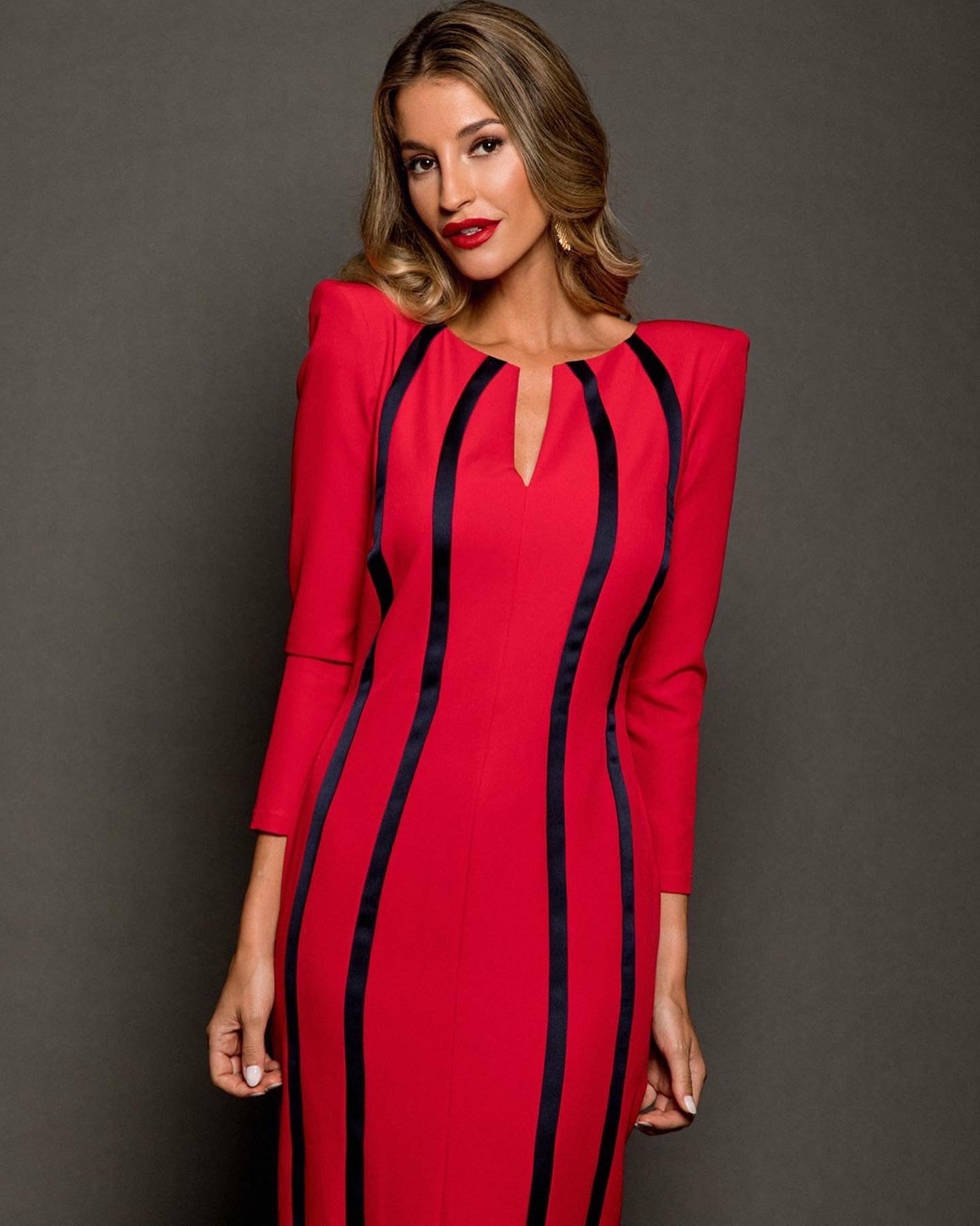 Vanessa Midi Red Dress